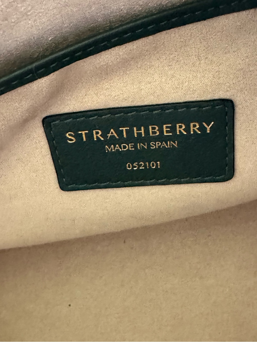 Strathberry Midi medium Tote 👜 Bottle Green Leather Top Handle Shoulder Bag $875 - Picture 5 of 16